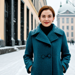 Elegant Wool Coat in Berlin**

"A woman standing in a snowy Berlin street, wearing a stylish, fully clothed, modest wool coat. Background features classic Berlin architecture with a light snowfall. The coat is well-fitted and appropriate for the winter weather. Safe for work, appropriate content, perfect anatomy, natural proportions, professional photography, high quality."

**