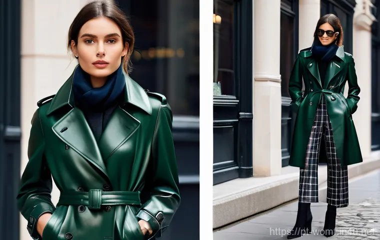 겨울 여성 아우터 쇼핑 팁 - **Prompt 1: Vibrant Metallic Puffer Coat in a City Setting**
    A stylish woman, mid-20s to early 3...