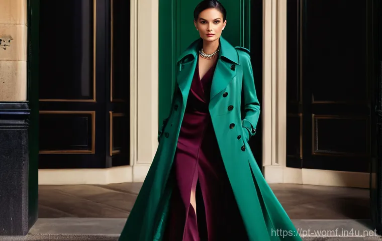 여성용 트렌치코트 소재 - **Prompt:** A dynamic young adult in their early 20s (gender-neutral appearance), actively exploring...